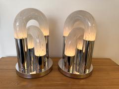 Aldo Nason Pair of Chain Murano Glass Lamps by Aldo Nason for Mazzega Italy 1970s - 3125361
