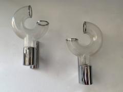 Aldo Nason Pair of Sconces Glass Metal by Aldo Nason for Mazzega Murano Italy 1970s - 1191347