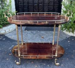 Aldo Tura 1960s Modern Aldo Tura Cocktail Cart in Lacquered Parchment Goat Skin - 2754288