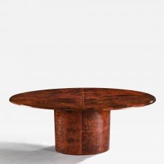 Aldo Tura ALDO TURA LACQUERED GOATSKIN OVAL DINING TABLE ITALIAN MID 20TH CENTURY - 2952356