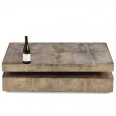 Aldo Tura Aldo Tura Attributed Goat Skin Sliding Top Coffee Table c 1970 - 4706022
