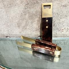 Aldo Tura Aldo Tura Barware Bottle Opener Ice Tongs Goatskin and Brass ITALY - 3294903