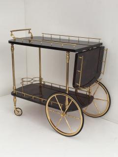 Aldo Tura Aldo Tura Drop Leaf Bar Cart in Brown Parchment - 440158