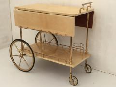 Aldo Tura Aldo Tura Drop Leaf Bar Cart in Cream Parchment - 439770
