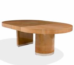 Aldo Tura Aldo Tura Italian Mid Century Circular Goatskin Dining Table with Leaves - 2787515