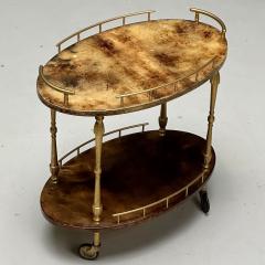 Aldo Tura Aldo Tura Italian Mid Century Modern Small Cart Goatskin Brass Italy 1960s - 3733981