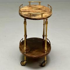 Aldo Tura Aldo Tura Italian Mid Century Modern Small Cart Goatskin Brass Italy 1960s - 3733985