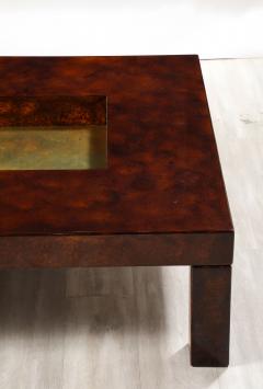 Aldo Tura Aldo Tura Lacquered Goat Skin and Brass Cocktail Table Italy circa 1975 - 3928041