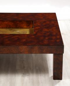 Aldo Tura Aldo Tura Lacquered Goat Skin and Brass Cocktail Table Italy circa 1975 - 3928043