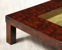 Aldo Tura Aldo Tura Lacquered Goat Skin and Brass Cocktail Table Italy circa 1975 - 3928050