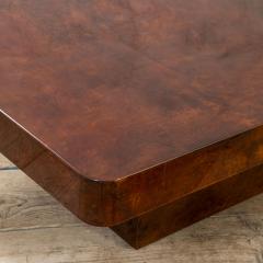 Aldo Tura Aldo Tura Low Coffee Table in Wood and Parchment 70s - 2998661