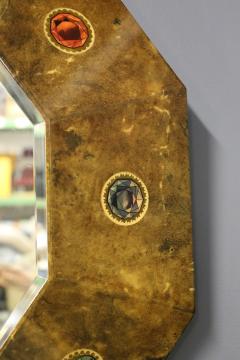 Aldo Tura Aldo Tura Rare MidCentury Mirror in parchment with original label 1950s - 1211520