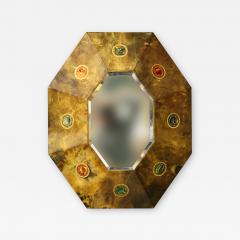 Aldo Tura Aldo Tura Rare MidCentury Mirror in parchment with original label 1950s - 1212885