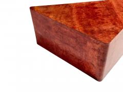 Aldo Tura Aldo Tura Red Lacquered Triangular Goatskin Coffee Table Italy 1960 - 3153283