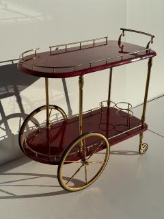 Aldo Tura Aldo Tura Red Parchment Bar Cart - 4430161