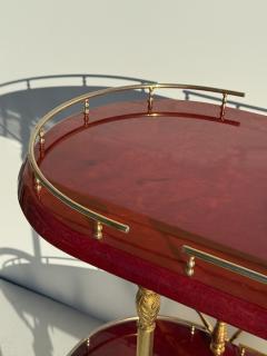 Aldo Tura Aldo Tura Red Parchment Bar Cart - 4430164