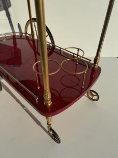 Aldo Tura Aldo Tura Red Parchment Bar Cart - 4430166