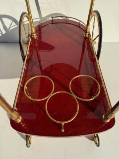 Aldo Tura Aldo Tura Red Parchment Bar Cart - 4430168