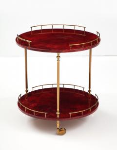 Aldo Tura Aldo Tura Ruby Red Goatskin Bar Cart - 2855398