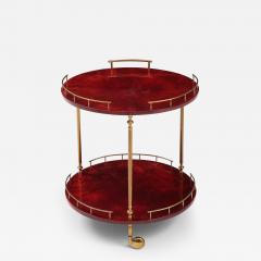 Aldo Tura Aldo Tura Ruby Red Goatskin Bar Cart - 2858975