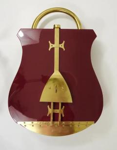 Aldo Tura Aldo Tura Style Padlock Spirits Dry Home Bar Cabinet Italy 1970s - 4067054