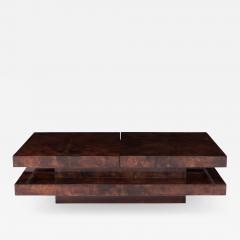 Aldo Tura Aldo Tura Two Tier Sliding Coffee Table With Hidden Bar 1970s - 858804