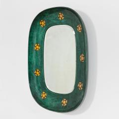 Aldo Tura Aldo Tura Wall Mirror with Resin Coat Wood and Paper Motifs 50s - 2998758