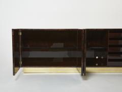 Aldo Tura Aldo Tura brown goatskin parchment brass sideboard 1960s - 2673780