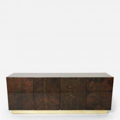 Aldo Tura Aldo Tura brown goatskin parchment brass sideboard 1960s - 2680147