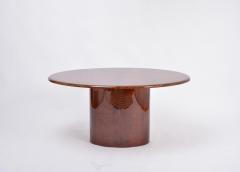 Aldo Tura Aldo Tura elliptic Italian dining table in brown lacquered goatskin - 2389182