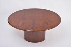 Aldo Tura Aldo Tura elliptic Italian dining table in brown lacquered goatskin - 2389185