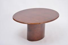 Aldo Tura Aldo Tura elliptic Italian dining table in brown lacquered goatskin - 2389186