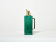 Aldo Tura Aldo Tura emerald green goatskin brass thermos carafe 1960 - 2732776