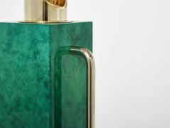 Aldo Tura Aldo Tura emerald green goatskin brass thermos carafe 1960 - 2732779