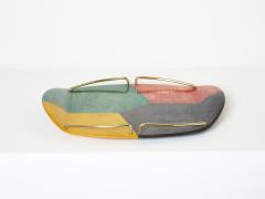 Aldo Tura Aldo Tura goatskin and brass small serving tray for Macabo Milano 1960 - 2730472