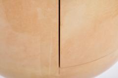 Aldo Tura Beige Italian Midcentury Bar Cabinet by Aldo Tura in lacquered goat skin - 2398373