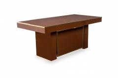 Aldo Tura Contemporary American Brown Lacquered Wooden Desk - 4273262