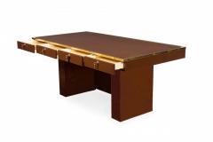 Aldo Tura Contemporary American Brown Lacquered Wooden Desk - 4273264