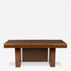 Aldo Tura Contemporary American Brown Lacquered Wooden Desk - 4288109