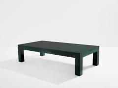 Aldo Tura Forest green goatskin parchment coffee table by Aldo Tura 1960s - 4095234