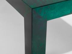 Aldo Tura Forest green goatskin parchment coffee table by Aldo Tura 1960s - 4095238