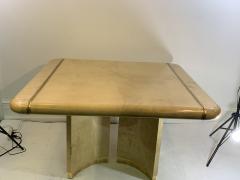 Aldo Tura GLAMOROUS GOATSKIN DOUBLE PEDESTAL DINING TABLE BY ALDO TURA - 1032177
