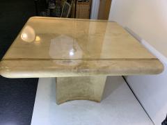Aldo Tura GLAMOROUS GOATSKIN DOUBLE PEDESTAL DINING TABLE BY ALDO TURA - 1032186