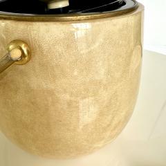 Aldo Tura Goatsking Ice Bucket and Tongs Italy  - 4731703