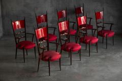 Aldo Tura High Back Dining Chairs by Aldo Tura Italy 1962 - 4506321
