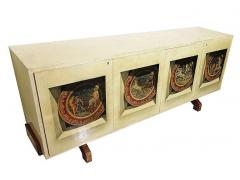 Aldo Tura Italian Modern Parchment Palisander and Trompe Loeil Credenza Aldo Tura - 4692262