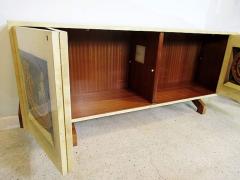 Aldo Tura Italian Modern Parchment Palisander and Trompe Loeil Credenza Aldo Tura - 4692263