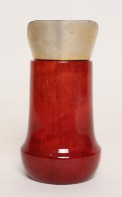 Aldo Tura Italian Modernist Pitcher in Brass and Dyed Red Goatskin by Aldo Tura - 4610918
