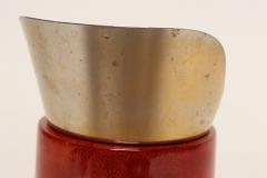 Aldo Tura Italian Modernist Pitcher in Brass and Dyed Red Goatskin by Aldo Tura - 4610924