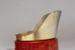 Aldo Tura Italian Modernist Pitcher in Brass and Dyed Red Goatskin by Aldo Tura - 4610926